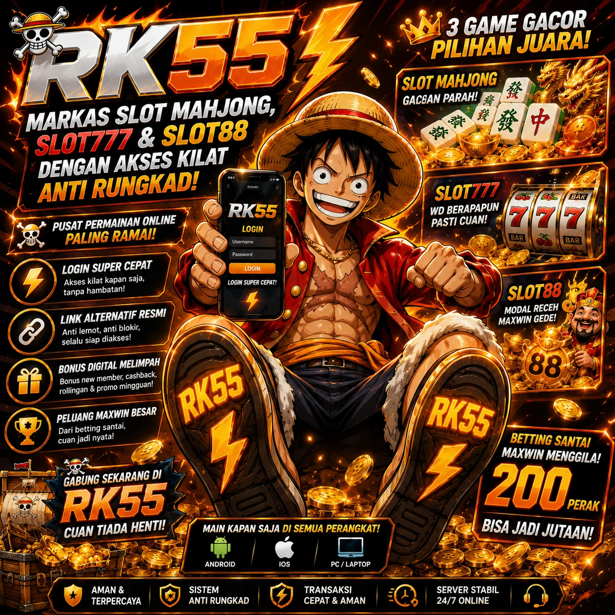 RK55 π₯ Markas Slot Mahjong, Slot777 & Slot88 dengan Akses Kilat Anti Rungkad
